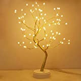 LED Baum Lichter Warmweiß USB Bonsai Baum Licht Verstellbare Äste Batteriebetrieben Dekobaum Belichtet Kleine Baumbeleuchtung Innen Deko (108 Lampenperlen)