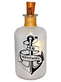 Led-Leuchtflasche Anker Heimathaven Maritime Flaschenlicht Spruch Dekoflasche Meer (Anker)