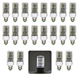 LED-Leuchtmittel E27 2835 SMD LED, kaltweiß, 6500 K, AC220 V, 360 Grad Abstrahlwinkel, für Kronleuchter, Deckenleuchten, Garten, Garage (20 Stück, ...