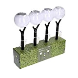LED's light Solar Design LED-Gartenleuchte Modell Kugel 4 Stück mit Erdspieß warmweiß Dämmerungssensor IP44