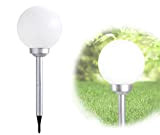 LED Solarlampe mit Erdspieß Wegelampe Solar-Außenleuchte Wegbeleuchtung Schalter Kugel (Gartenlampe, Solarleuchte, Gartenleuchte, Außenlampe, 20 x 52 cm)