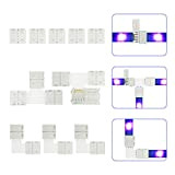LED Strip Verbinder für 4 polig 10mm RGB SMD 5050 LED Strip Zubehör, 5x LED Streifen Verbinder, 3x Eckverbinder, 2x ...