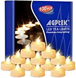 LED Teelichter mit Timerfunktion 100 Stück elektrische Teelichter batteriebetriebene Kerzen flackernde LED Kerze für Halloween Weihnachten Hochzeit, warmweiß