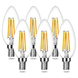 Lepro Glühbirne E14 LED Kerze, 4.5W E14 LED, E14 LED Warmweiss, 6er Pack, 470 Lumen Filament Lampe, Classic Lampe Birnen ...