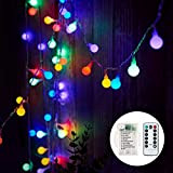 Lichterkette Batterie, 7M 60 LED Globe Lichterkette mit 8 Beleuchtungsmodi, Lichterkette Batterie Wasserdicht für Indoor, Outdoor, Weihnachten (Mehrfarbig)