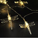 Lightsgo® LED-Lichterkette, Leuchten in Libellen-Form, batteriebetrieben, 20 Lichter, 2 m , warmweiß, 20LED 2M