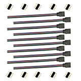 LITAELEK 10pcs 4 Polig RGB LED Streifen Verbinder Kabel LED Strip Controller Anschlusskabel LED Stripe Kabelverbinder LED Band Schnellverbinder Jumper ...