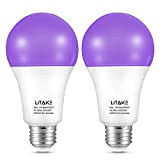 Litake UV Schwarzlicht Glühbirne, 11W LED UV E27 Glühlampe Black Light Bulb 385-400nm UVA Schwarzlicht UV Beleuchtung Partylicht Neonfarben für ...