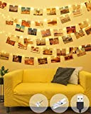 Litogo USB Foto Lichterkette, 5M 50LED Lichterkette mit Klammern für Fotos 30 Fotoclips Lichterkette Bilder Aufhängen für Zimmer Deko, Schlafzimmer, ...