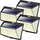 LOTMOS 【4 Stücke】 Solarlampen für Außen mit Bewegungsmelder, 308 LED 3 Modi 270° LED Solar Aussenleuchte mit Bewegungsmelder Aussen, IP65 ...
