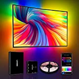 Loycco TV LED Hintergrundbeleuchtung, Sync mit TV-Bilder & -Musik, WiFi RGBIC LED Streifen für 55-65 Zoll TV / PC, Kompatibel ...