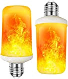 Luminea Flammen Birne: 2er-Set LED-Lampen mit Flammeneffekt, 3 Beleuchtungs-Modi, E27, 2 W (LED Feuer Lampe)