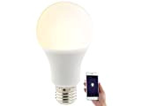 Luminea Home Control Energiesparlampe dimmbar: WLAN-LED-Lampe, für Alexa, Siri & Google Assistant, E27, 1.055 lm, CCT (Glühbirne Alexa)