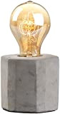 Lunartec Betonlampe: Dekorative Beton-Tischleuchte mit gewölbter Vintage-Schmucklampe (Tischlampe Deko)