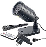Lunartec LED Projektor Outdoor: Motiv-Laser-Projektor mit 6 Muster, Timer, Fernbedienung, IP65 (Laserstrahler Outdoor)