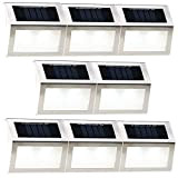Lunartec Treppenbeleuchtung: 8er-Set Solar-LED-Wand- & Treppen-Leuchten für außen, Edelstahl, 20 lm (Solar Aussenleuchten)