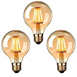 massway Edison Vintage Glühbirne, LED Vintage Glühbirne E27 G80 4W Warmweiss Antike Filament LED Glühlampe, Ideal für Nostalgie und Retro ...