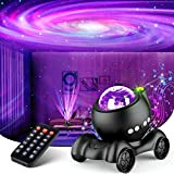 Meoligr Sternenhimmel Projektor, LED Sternenlicht Projektor mit Musik Lautsprecher & Fernbedienung für Schlafzimmer/Party/Wohnkultur, Sternenhimmel Projektor mit Sprachsteuerung(Weiß)