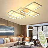 Moderne LED Deckenleuchte Dimmbar 67W, Wohnzimmerlampe Rechteck Deckenlampe Leuchten Schlafzimmer mit Fernbedienung Lichtfarbe Helligkeit Farbwechsel, Deckenbeleuchtung Lampe Dimming Innenbeleuchtung