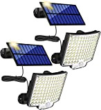 MPJ Solarlampen für Außen, 106 LED Solarleuchte Aussen mit Bewegungsmelder, IP65 Wasserdichte, 120°Beleuchtungswinkel, Solar Wandleuchte für Garten mit 5m Kabel, ...