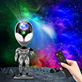MQ Alien Galaxy Star Projektor Nebel Nachtlicht, LED Sternenhimmel Projektor mit Fernbedienung Voice Dialogue System Timer, 360° Rotation, Schlafzimmer und ...