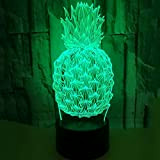 Nachtlichter 3D-Ananas- Nachtlicht Weihnachtstag Licht LED-Desktop- Nachtlicht Schlafzimmer Nacht LED-dekorative Nachtlichter
