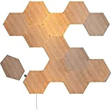Nanoleaf Elements Hexagon Starter Kit, 13 Smarten Holzoptik LED Panels - Modulare Dimmbare WLAN Wandleuchte Innen, Musik Sync, Funktioniert mit ...