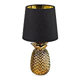 Navaris Tischlampe im Ananas Design - 35cm hoch - Deko Keramik Lampe für Nachttisch oder Beistelltisch - Dekolampe mit E14 ...