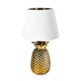 Navaris Tischlampe im Ananas Design - 40cm hoch - Deko Keramik Lampe für Nachttisch oder Beistelltisch - Dekolampe mit E27 ...