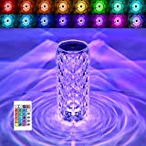Neioaas Kristall-Diamant-Tischlampe, Touch-Control, Rosen-Kristall-Tischlampe, 16 Farben, wiederaufladbare Acryl-Nachttischlampe mit Touch-Steuerung, Nachtlampe für Schlafzimmer, Wohnzimmer