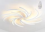 NEU 2042-5White LED Deckenleuchte mit Fernbedienung Lichtfarbe/ Helligkeit einstellbar Acryl-Schirm weiß lackierter Metallrahmen Modernes Design Energieeffizienzklasse: A+ Modern (2042white-5)