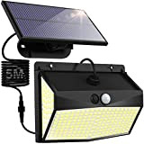 nipify Solarlampen für Außen mit Bewegungsmelder, 318LED Solar Aussenleuchte mit 3 Modi IP65 Wasserdichte Led Solar Strahler, 290° Beleuchtungswinkel Solar ...