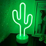 NIWWIN Neonreklame, Kaktus-Neonschilder für Schlafzimmer mit Halterbasis, Batterie oder USB-Betrieb, Lichtdekoration für Weihnachtsgeburtstagsfeier Wohnzimmer Schlafzimmer Tisch Kinder Geschenke.