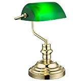 Nostalgie Antik Retro Tisch Lampe Banker Leuchte Schreibtischlampe Antique grün 2491K