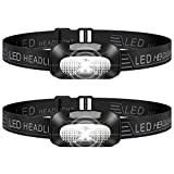 NREDXOON Stirnlampe LED Wiederaufladbar Superleicht kopflampe stirnlampen aufladbar Mit Warnlicht 5 Modi Wasserdicht USB stirnleuchte Perfekt zum Camping Angeln Laufen ...