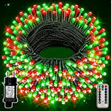 Ollny Lichterkette Weihnachtsbaum 40M 400LEDs Lichterkette Außen 8 Modi Timer Wasserdicht-Rot und Grün Weihnachten Lichterkette mit Stecker für Außen und ...