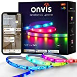 Onvis RGBIC LED Strip Light, WiFi LED Stripe 2m, Apple Homekit kompatibel, Musik Sync, Segmentcontrol, Farbwechsel Smart LED Streifen geeignet ...
