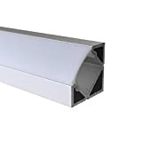 OPAL - 200 cm LED Aluminium Leisten ECKE-45 + 200 cm weiß milchige Abdeckung für LED-Streifen von Alumino®
