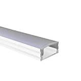 OPAL - 200 cm LED Aluminium Profil AUFPUTZ-KL in Weiss + 200 cm weiß milchige Abdeckung für LED-Streifen 2m Alu ...