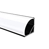 OPAL - 200 cm LED Aluminium Profil ECKE-RUND in Schwarz + 200 cm weiß milchige Abdeckung für LED-Streifen Alu von ...