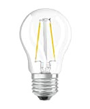 OSRAM Filament LED Lampe mit E27 Sockel, Tropfenform, Warmweiss (2700K), 2,50 W, Ersatz für 25-W-Glühbirne, klar, LED Retrofit CLASSIC P