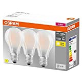 OSRAM LED BASE Classic A100, matte Filament LED-Lampen aus Glas für E27 Sockel, Birnenform, Warmweiß (2700K), 1521 Lumen, Ersatz für ...