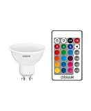 Osram LED Base PAR16 RGBW Reflektorlampe, mit GU10 Sockel, dimmbarkeit und Farbsteuerung per Fernbedienung, Ersetzt 25 Watt, 120° Ausstrahlungswinkel, Warmweiß ...