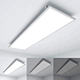 OUBO [Premium 100lm/W] Deckenleuchte LED Panel dimmbar 120x30cm Kaltweiß 36W 3700lm 6000K Weißrahmen Flurlampe Decke Wandleuchte Schlafzimmer, inkl. Trafo