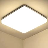 OUILA Led Deckenleuchte, 20W Deckenlampe für Küche Badezimmer Wohnzimmer Keller Flur, IP44 Wasserdicht 1800LM 4000K Natürliches Weißes Beleuchtung Lampen Quadrat ...