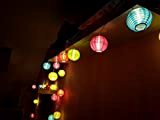 Party Lichterkette mit 20 LED Lampions in bunt - Innen & Außen - 20 LED in warmweiß - Lieferung inkl. ...