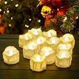 PChero LED Kerzen mit Timer, 12 Stück LED Elektrische Teelichter Flackernde Kerzen Beleuchtung mit Batterie, Automatische Timerfunktion: 6 Stunden an ...