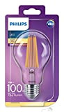 Philips 8718696742396 A++, LED Classic 100W A67 E27 WW Cl ND Srt4, Glas, 11 watts, E27, klar, Filament, 7.0 x ...