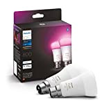 Philips Hue White & Color Ambiance Smart Leuchtmittel, LED, B22 Bajonettsockel, 800 Lumen, entspricht 60 W. Für Innenbeleuchtung, Wohnzimmer und ...