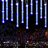 PhilzOps Regen Lichterkette Outdoor 240 LED, 30CM 10 Tubes Meteorschauer Fallende Lichter Wasserdicht Schneefall Weihnachten Beleuchtung für Xmas Garten Balkon ...